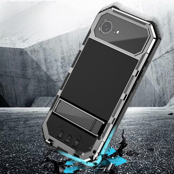 Obrnené puzdro pre iPhone 16E, R-JUST, strieborné