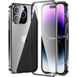Puzdro pre iPhone 15 Pro, Magnetic Dual Glass, čierne