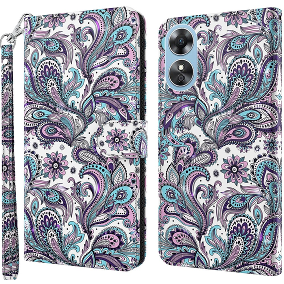 Klapkové puzdro pre Oppo A17, Light Spots Decor, fialové