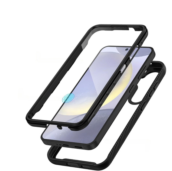 Puzdro pre Samsung Galaxy S24, Shockproof, s fóliou, čierne