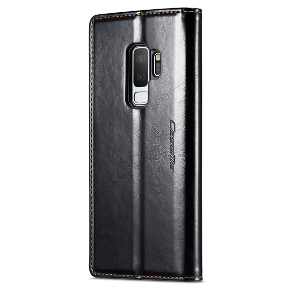 CASEME flipové puzdro pre Samsung Galaxy S9+ Plus, Waxy Textured, čierne