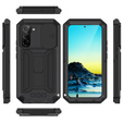 Obrnené puzdro pre Samsung Galaxy S22+ Plus 5G, R-JUST CamShield Slide, čierne