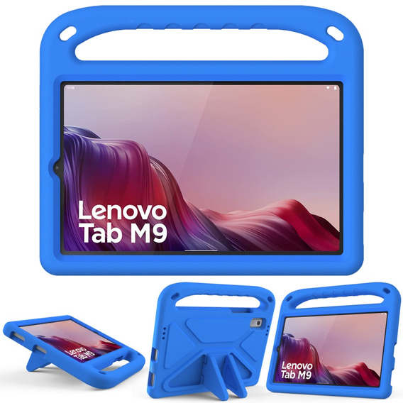 Detské puzdro pre Lenovo Tab M9, detské puzdro s rukoväťou, modré