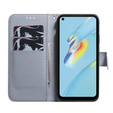 Klapkové puzdro pre Oppo A17, Wallet flowers, modré