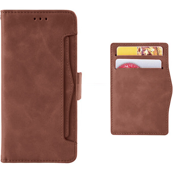 Klapkové puzdro pre Xiaomi Redmi 13, Card Slot, hnedé