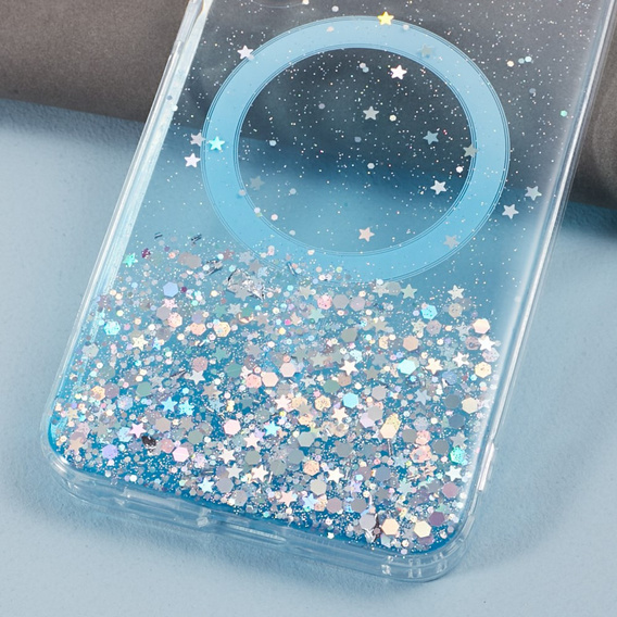 Puzdro pre Samsung Galaxy S24, Glittery, pre MagSafe, modré