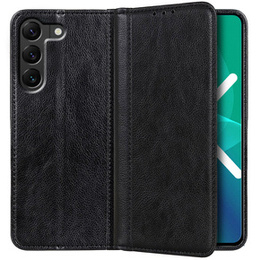 Obal na mobil pre Samsung Galaxy S22+ Plus 5G, Wallet Litchi Leather, čierne