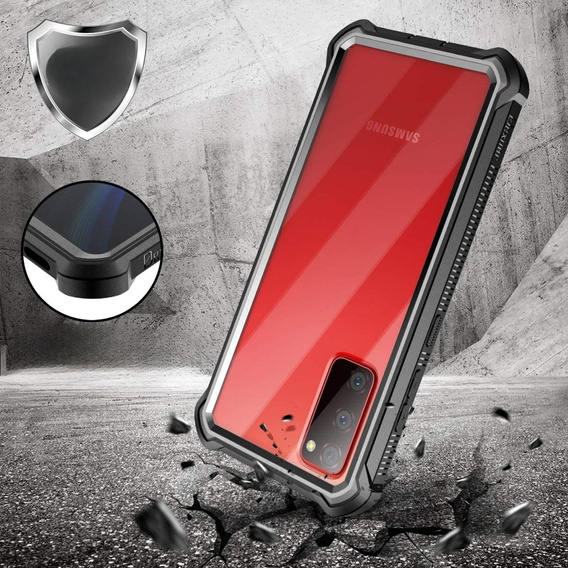 Obal na mobil pre Samsung Galaxy S20 FE, Dexnor Full Body Rugged, transparentné / čierne
