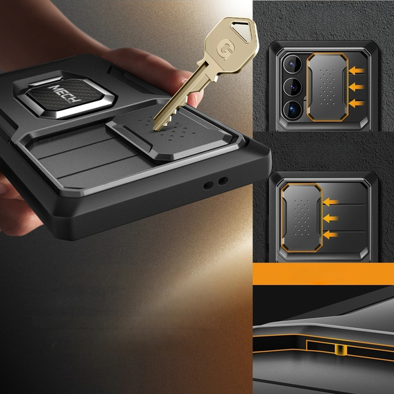 Puzdro pre Samsung Galaxy S24, séria Tongate MECH so stojanom, čierne