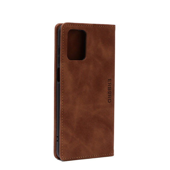 Puzdro pre Motorola Moto G73, ERBORD Vintage, peňaženka s chlopňou, hnedé