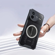 Puzdro pre Xiaomi Redmi Note 14 Pro/Pro+ 5G, s magnetickým štítkom, transparentné / čierne
