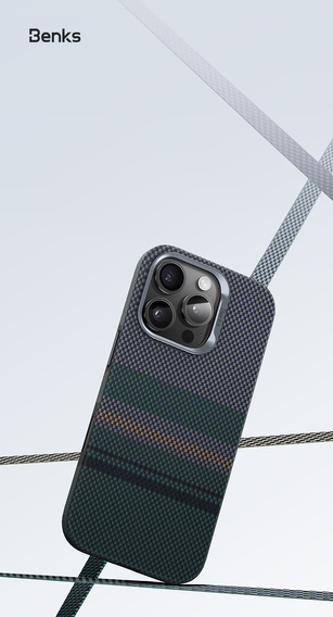 BENKS Kevlar Magnetic Armor Pro Aurora 600D B062 puzdro pre MagSafe pre iPhone 15 Pro Max
