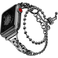 Dámsky náramok pre Apple Watch 1/2/3/4/5/6/7/8/9/SE 38/40/41 mm, čierny