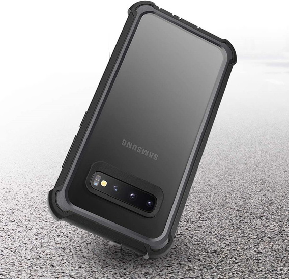 Obal na mobil pre Samsung Galaxy S10 Plus, Dexnor Full Body Rugged, transparentné / čierne