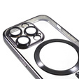 Puzdro pre iPhone 14 Pro, Electro MagSafe, čierne + sklo na displej