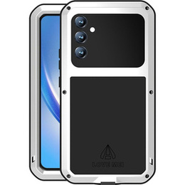 Love Mei Obal na mobil pre Samsung Galaxy A34 5G, armored with glass, strieborné