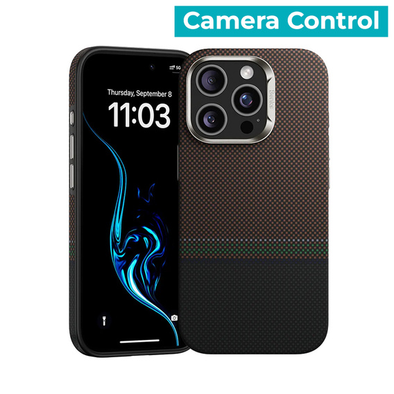 BENKS Kevlar Magnetic Armor Pro Prestige 600D Y066 puzdro pre MagSafe s aktívnym tlačidlom pre iPhone 16 Pro Max