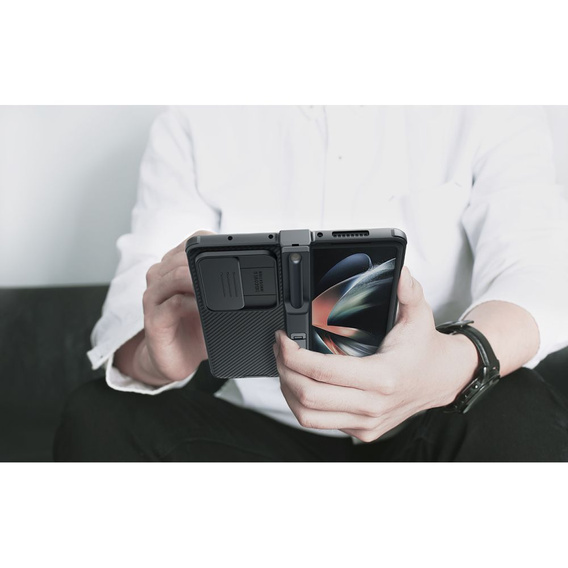 Puzdro pre Samsung Galaxy Z Fold4 5G, pancierované Nillkin, CamShield Pro, čierne