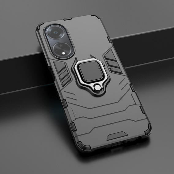Obal na mobil pre Oppo A58 4G, Kickstand Ring, čierne