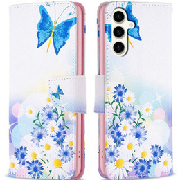 Klapkové puzdro pre Samsung Galaxy S23 FE, Wallet, Butterfly & Flowers biele