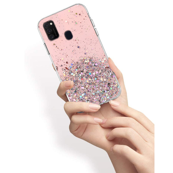 Obal na mobil pre Samsung Galaxy M21, Glittery, ružové
