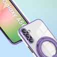 Magnetické puzdro pre Samsung Galaxy A56, pre MagSafe, fialové + sklo 9H