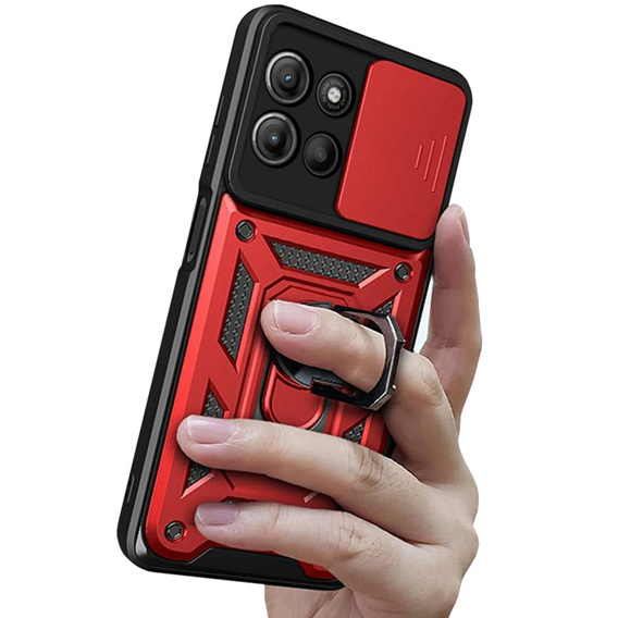 Obal na mobil pre Motorola Moto G15 / Motorola Moto G15 Power, CamShield Slide, červené