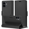 Puzdro pre Oppo Reno 13F / Oppo Reno 13FS, ERBORD Glossy Litchi, flipová peňaženka, čierne