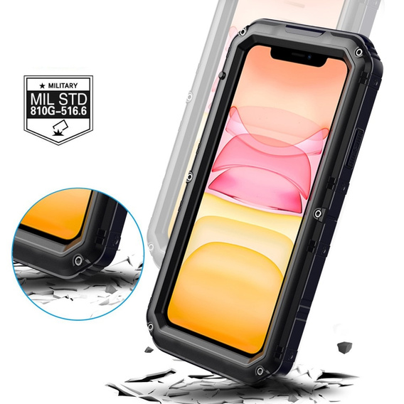 Obrnené puzdro pre iPhone 11, R-JUST, čierne
