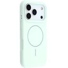 Silikónové puzdro pre iPhone 17 Pro, pre MagSafe, proti nárazom, zelené