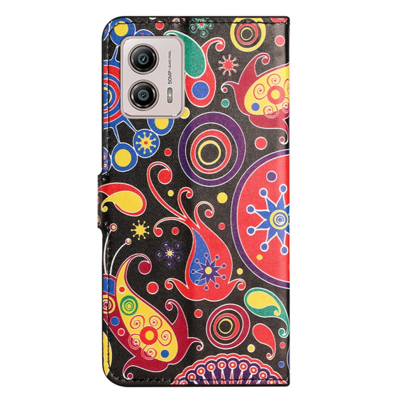 Klapkové puzdro pre Motorola Moto G73 5G, Wallet, colorful jellyfish, čierne