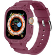 Pasek Silikonowy z Etui do Apple Watch Ultra 49mm, Bordowy