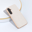 Obal na mobil pre Samsung Galaxy S23 FE, Cowhide Leather, sivé