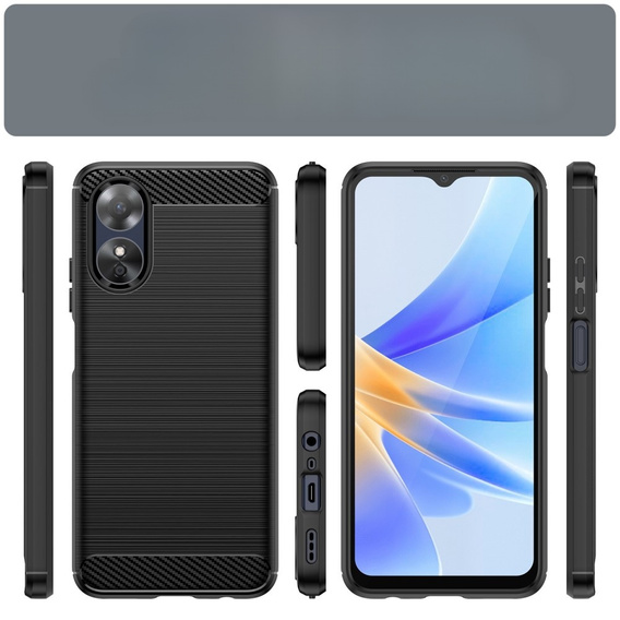 Obal na mobil pre Oppo A17, Carbon, čierne