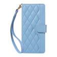 Puzdro s chlopňou pre Xiaomi Redmi Note 14 Pro 5G / Xiaomi Redmi Note 14 Pro+ 5G / Xiaomi Poco X7 5G, Rhombus Crossbody Leather, modré