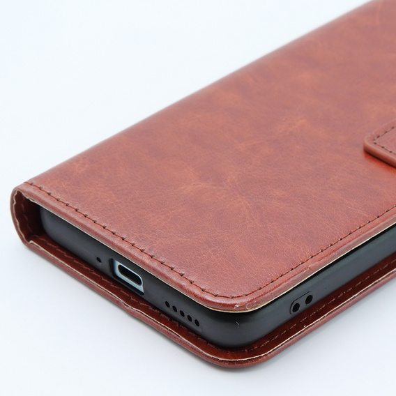 Klapkové puzdro pre Xiaomi 13T / 13T Pro, Crazy Horse Wallet, hnedé