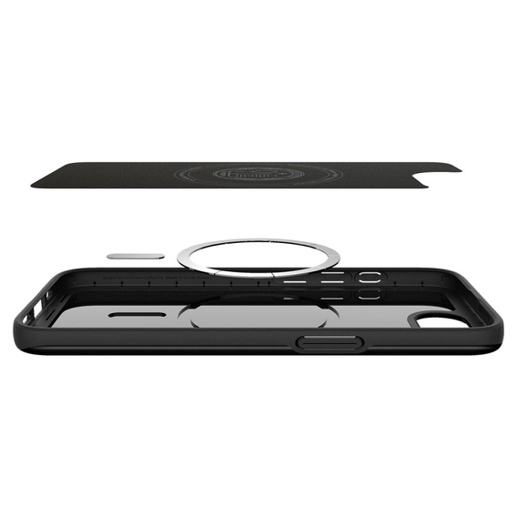 Puzdro Spigen pre iPhone 16E, Thin Fit Mag, čierne + tvrdené sklo 9H