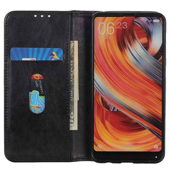 Obal na mobil pre Xiaomi Redmi Note 13 Pro 4G, Wallet Litchi Leather, čierne