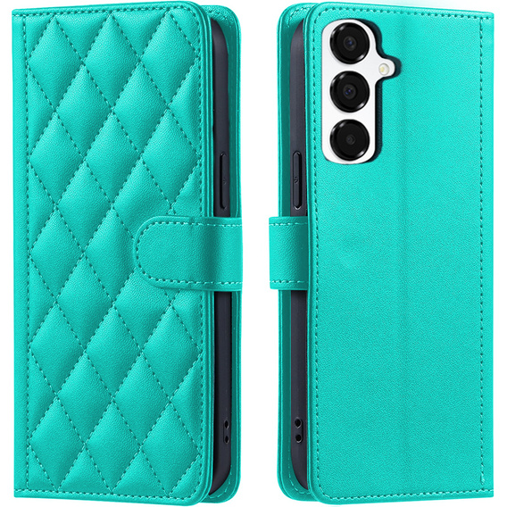 Puzdro s chlopňou pre Samsung Galaxy A16, Rhombus Crossbody Leather, zelený