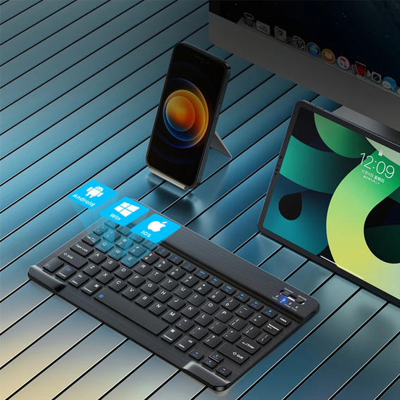 Puzdro + klávesnica Apple iPad Pro 11" 5 gen. 2024, Leather Pen Slot TouchPad, čierne