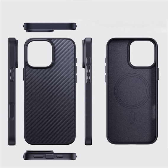 Puzdro pre iPhone 16 Pro, Aramid Fiber Cover, čierne