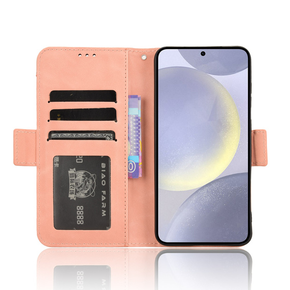 Klapkové puzdro pre Samsung Galaxy S25 FE, Card Slot, ružové