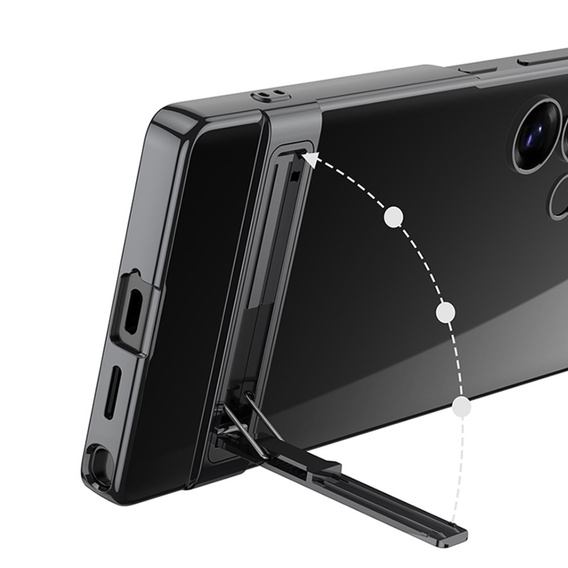 Puzdro pre Samsung Galaxy S25 Ultra, GKK Kickstand Hard Case, čierne