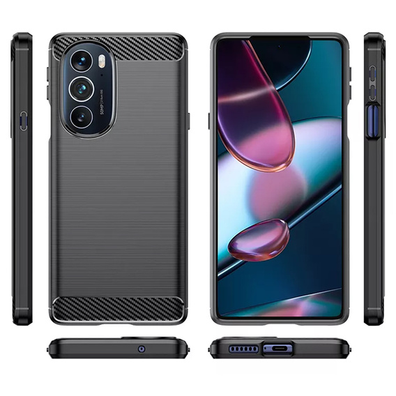 Obal na mobil pre Motorola Edge 30 Pro, Carbon, čierne