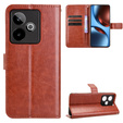 Klapkové puzdro pre Realme GT 7 / 7T, Crazy Horse Wallet, hnedé