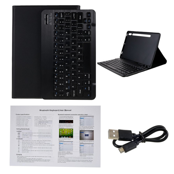 Puzdro + klávesnica Samsung Galaxy Tab S7 T870/T875 / S8, Pen Slot, čierne