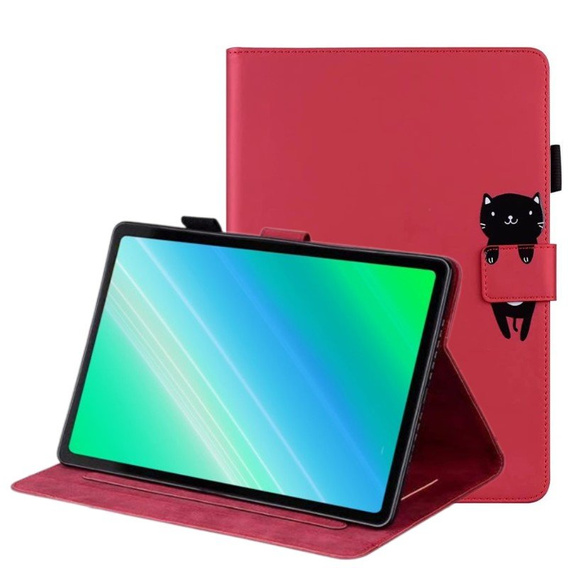Puzdro pre iPad 10.2" 2021/2020/2019 (9/8/7 gen.), s chlopňou, animal, červené