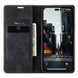 CASEME puzdro pre iPhone 14 Pro, Leather Wallet Case, čierne