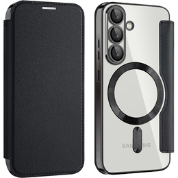 Klapkové puzdro pre Samsung Galaxy S25+ Plus, RFID Wallet MagSafe CamShield, čierne