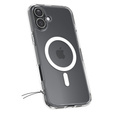 Puzdro MagSafe Spigen pre iPhone 16, Ultra Hybrid, transparentné / biele + tvrdené sklo 9H